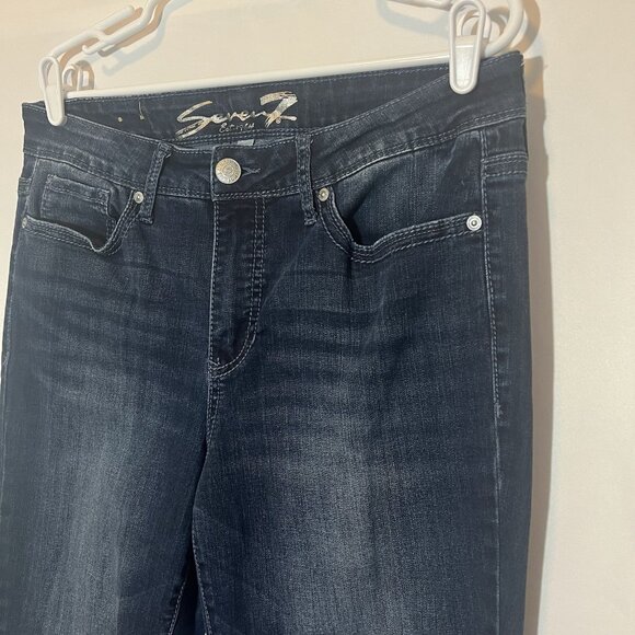 Seven7 Women’s Jeans Size 12 Blue Stretch Denim Mid Rise Slim Bootcut Zipper - Picture 16 of 16